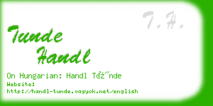 tunde handl business card